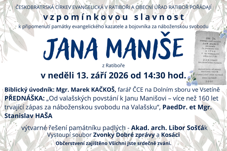 Uctění památky Jana Maniše